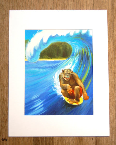 Surfing Monkey Print